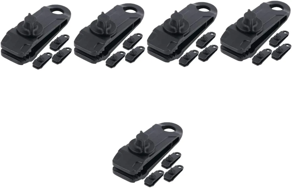 8 Pcs Tent Clip Outdoor Teepee Multifunction Nylon Black (Blackx5pcs 8.5X2.8CMx5pcs)