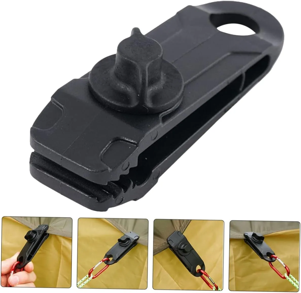 8 Pcs Tent Clip Outdoor Teepee Multifunction Nylon Black (Blackx5pcs 8.5X2.8CMx5pcs)