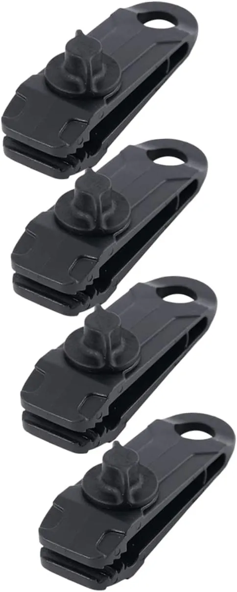 8 Pcs Tent Clip Outdoor Teepee Multifunction Nylon Black (Blackx5pcs 8.5X2.8CMx5pcs)