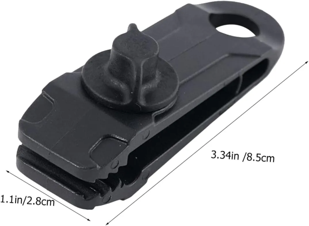 8 Pcs Tent Clip Outdoor Teepee Multifunction Nylon Black (Blackx5pcs 8.5X2.8CMx5pcs)