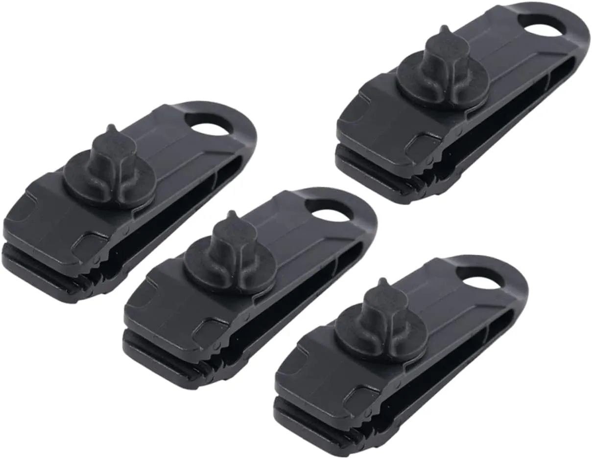 8 Pcs Tent Clip Outdoor Teepee Multifunction Nylon Black (Blackx5pcs 8.5X2.8CMx5pcs)