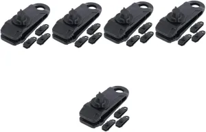8 Pcs Tent Clip Outdoor Teepee Multifunction Nylon Black (Blackx5pcs 8.5X2.8CMx5pcs)