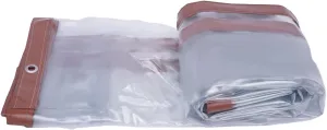 8 X 8 ft Clear Tarp,Clear Tarps Heavy Duty Waterproof with Metal Grommets for Camping,Plants Greenhouse,Cars,Patio and Pavilion(0.5mm)