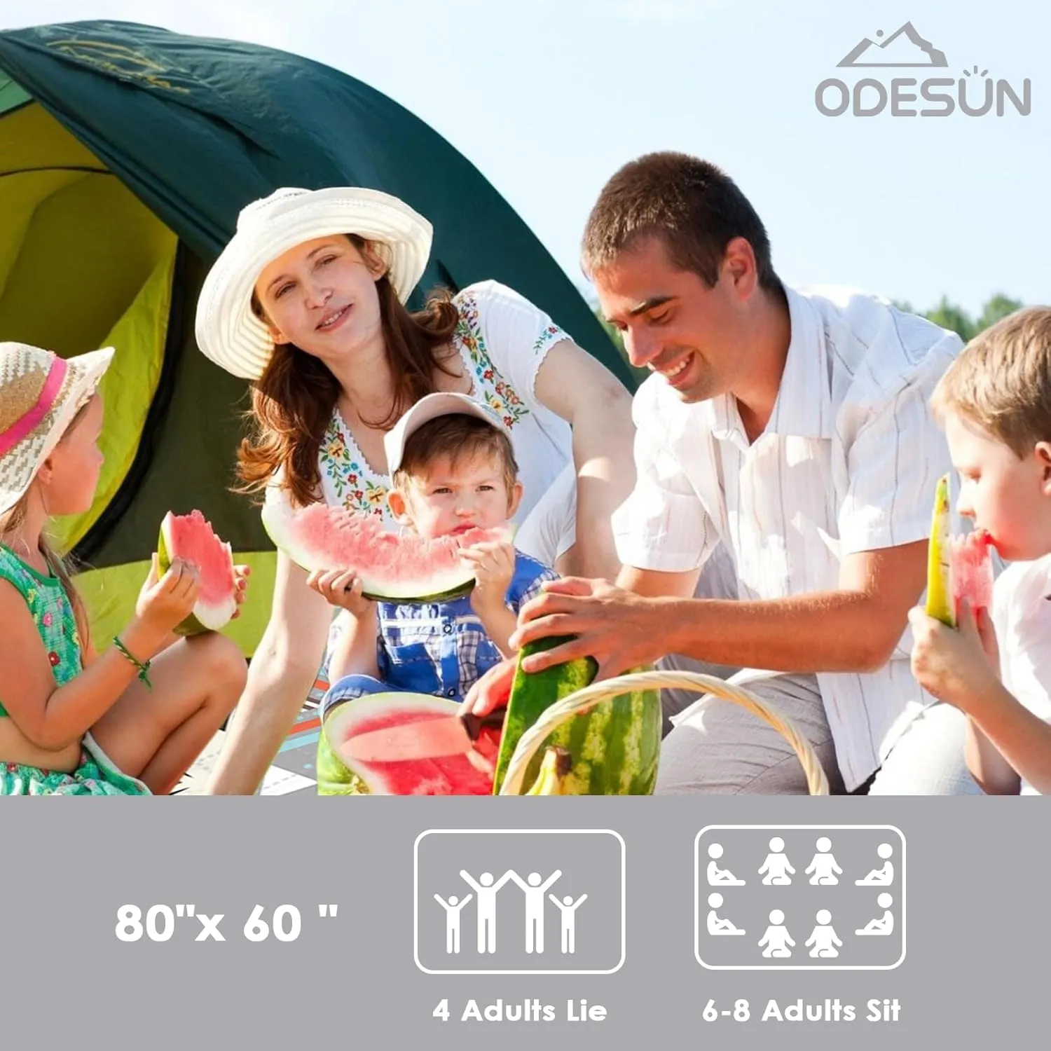 80"x60" Waterproof Picnic Blanket Large Outdoor Camping Blanket Foldable Picnic Camping Blanket Thicker Machine Washable Picnic Mat Portable Wearable for Picnics, Camping