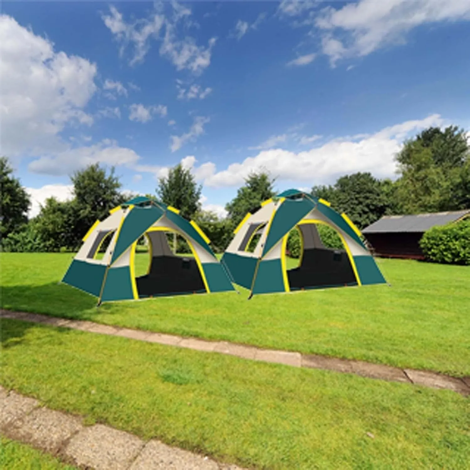 83x79x59 Inch Instant Pop-Up Camping Tent for 2-4 Person, Waterproof & Windproof Family Dome Tent, Easy Quick Setup with 2 Large Mesh Windows, Portable Outdoor Tent with Carry Bag