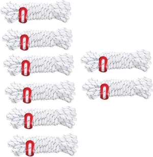 8pcs Tent Ropes Reflective Windproof Outdoor Camping Cords for Tarp Canopy with Buckles Easy to Install and for Camping and Drying Clothes