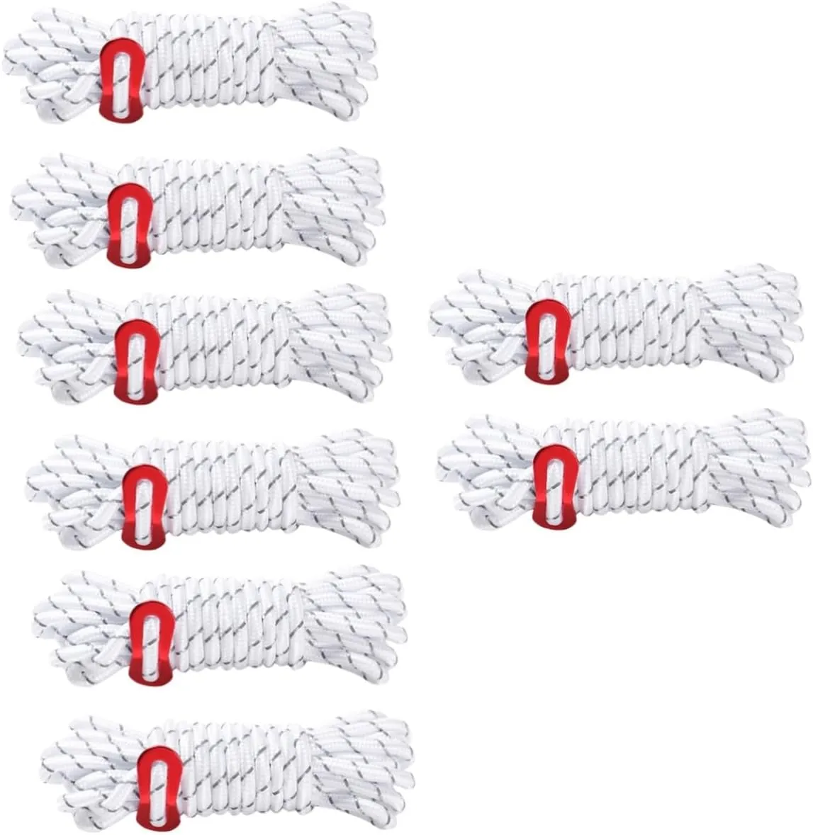 8pcs Tent Ropes Reflective Windproof Outdoor Camping Cords for Tarp Canopy with Buckles Easy to Install and for Camping and Drying Clothes