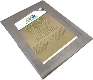 8'X16' Extra Heavy Duty 12 mil Silver Tarp 3 Ply Coated Reinforced Canopy 6 oz 3 Layer (Includes Tarps Tools and Toys Maintenance Manual