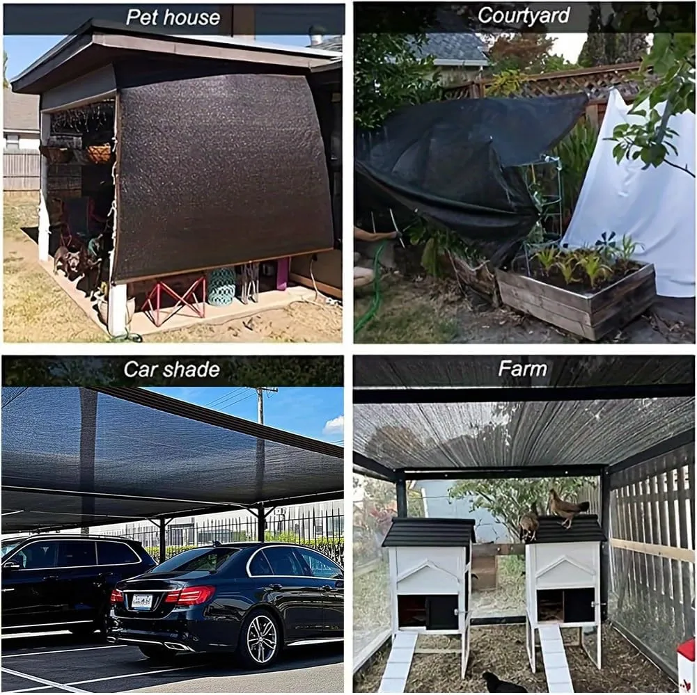 90% Shade Cloth for Garden, 25'x50' 20'x30' 35'x40' 30'x50' Tear Resistant Sun Shade Net, Outdoor Shade Tarp Cover, Sunblock Netting for Patio Pergola Courtyard, Black(10x35ft)