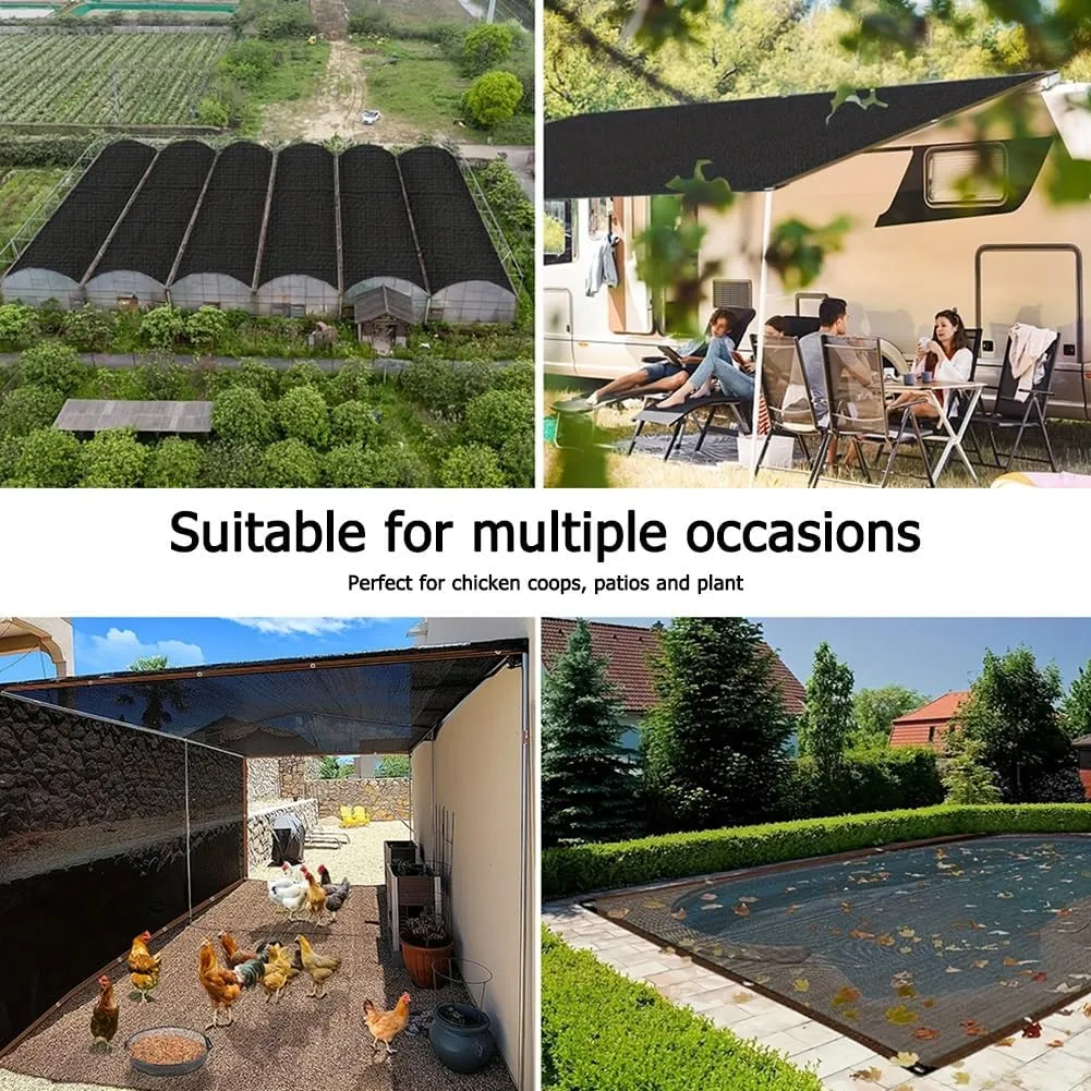 90% Shade Cloth for Garden, 25'x50' 20'x30' 35'x40' 30'x50' Tear Resistant Sun Shade Net, Outdoor Shade Tarp Cover, Sunblock Netting for Patio Pergola Courtyard, Black(10x35ft)