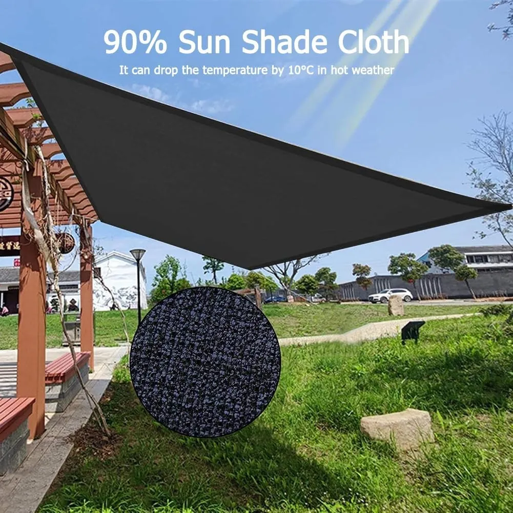 90% Shade Cloth for Garden, 25'x50' 20'x30' 35'x40' 30'x50' Tear Resistant Sun Shade Net, Outdoor Shade Tarp Cover, Sunblock Netting for Patio Pergola Courtyard, Black(10x35ft)