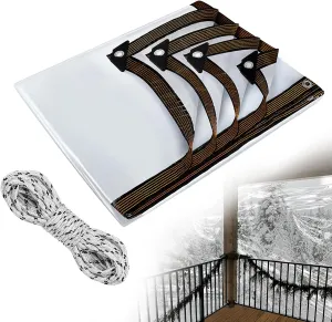 9.8 x 13 ft Thicken Clear Tarp Waterproof - 5 mil Anti-Tear Garden Rainproof Transparent Poly Tarpaulin, Windproof & Snowproof Shed Cloth with Grommets Rope for Covering Henhouse Porch Plant Camping