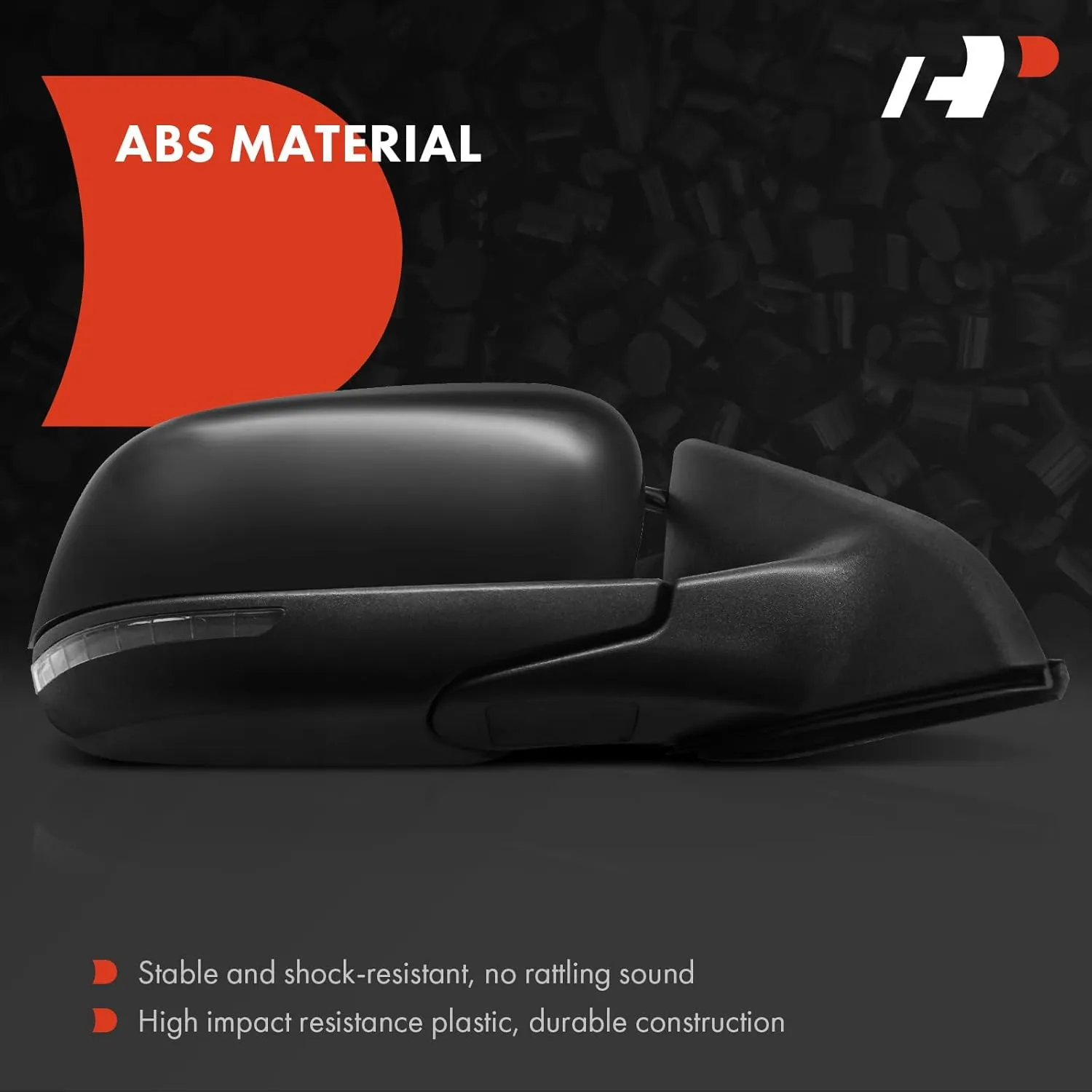A-Premium Passenger Side Power Door Mirror - Compatible with Jeep Compass 2017-2023 - Heated Manual Folding Black Outside Rear View Mirror w/Turn Signal Blind Spot Detection