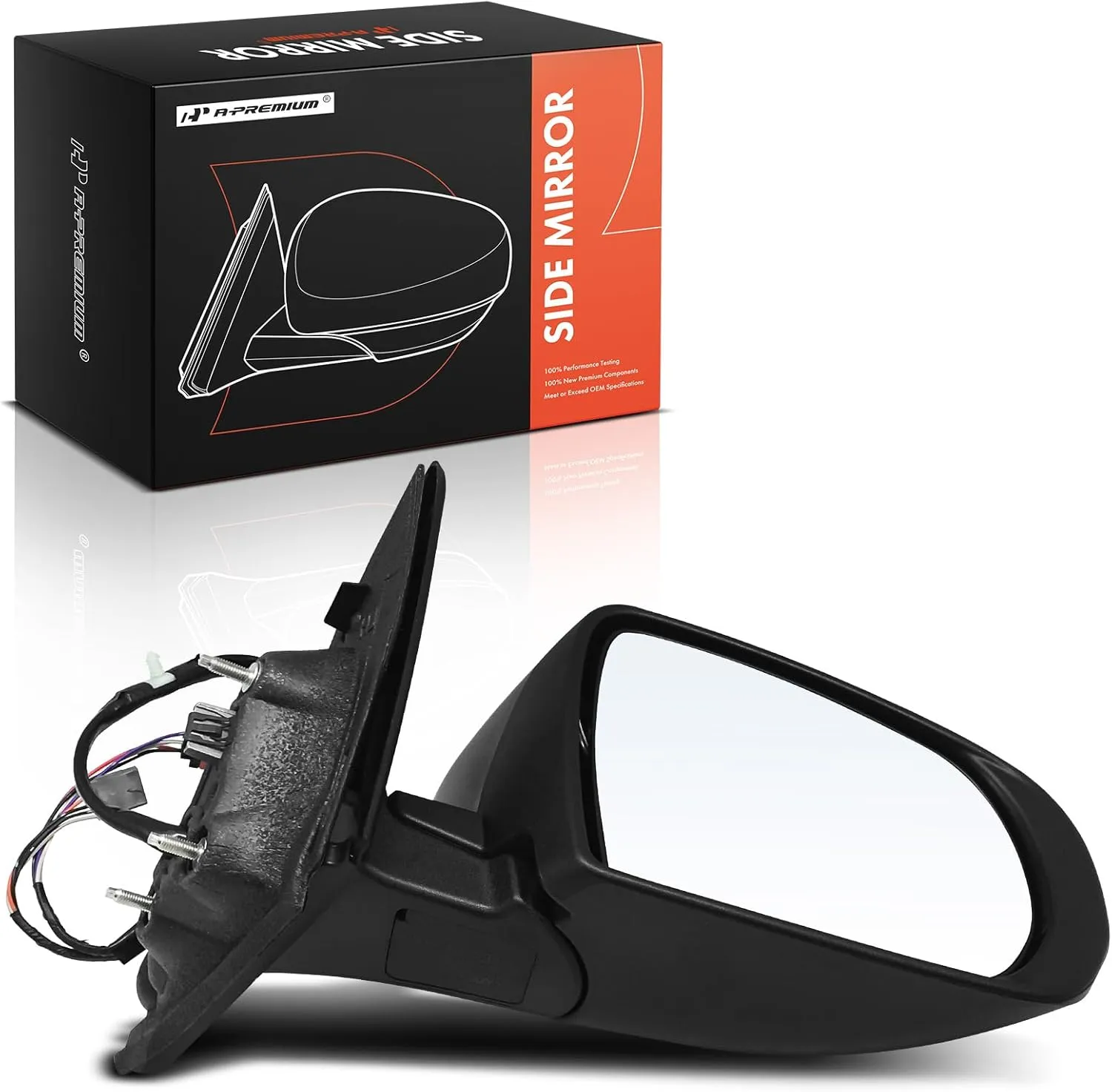 A-Premium Passenger Side Power Door Mirror - Compatible with Jeep Compass 2017-2023 - Heated Manual Folding Black Outside Rear View Mirror w/Turn Signal Blind Spot Detection