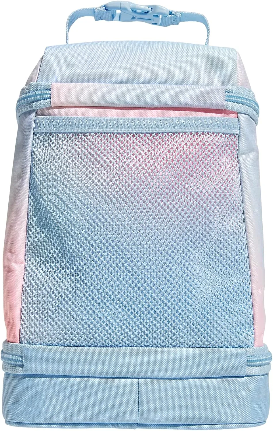 adidas Excel Bag, Cooler with Zipper, Pocket for Ice Pack, and Clip, Temperature Control Insulation, Lunch Dazed Gradient Clear Sky/Clear Sky Blue/Pink Spark, One Size