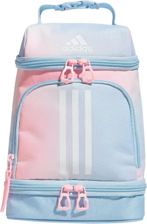 adidas Excel Bag, Cooler with Zipper, Pocket for Ice Pack, and Clip, Temperature Control Insulation, Lunch Dazed Gradient Clear Sky/Clear Sky Blue/Pink Spark, One Size