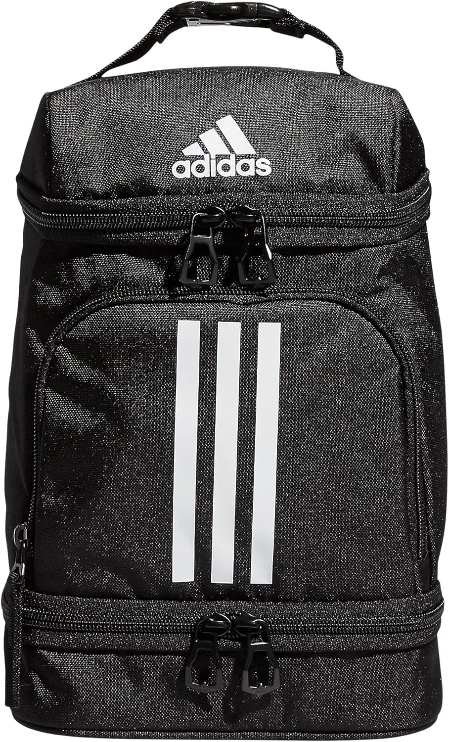 adidas Excel Insulated Lunch Bag, Cooler with Zipper, Pocket for Ice Pack, and Clip, Temperature Control Insulation,Black/White,One Size