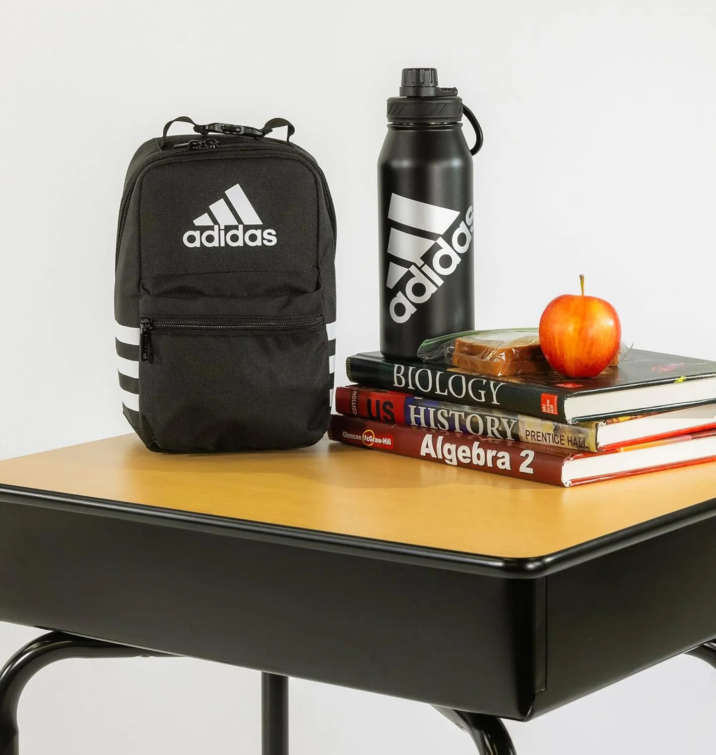 adidas Santiago Lunch Bag Cooler for Women and Men, Insulated Food Container Box with Mesh Pocket, Black Rainbow/3.0, One Size