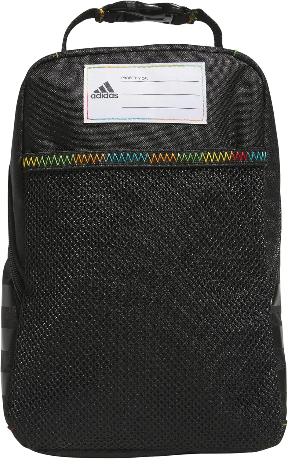 adidas Santiago Lunch Bag Cooler for Women and Men, Insulated Food Container Box with Mesh Pocket, Black Rainbow/3.0, One Size