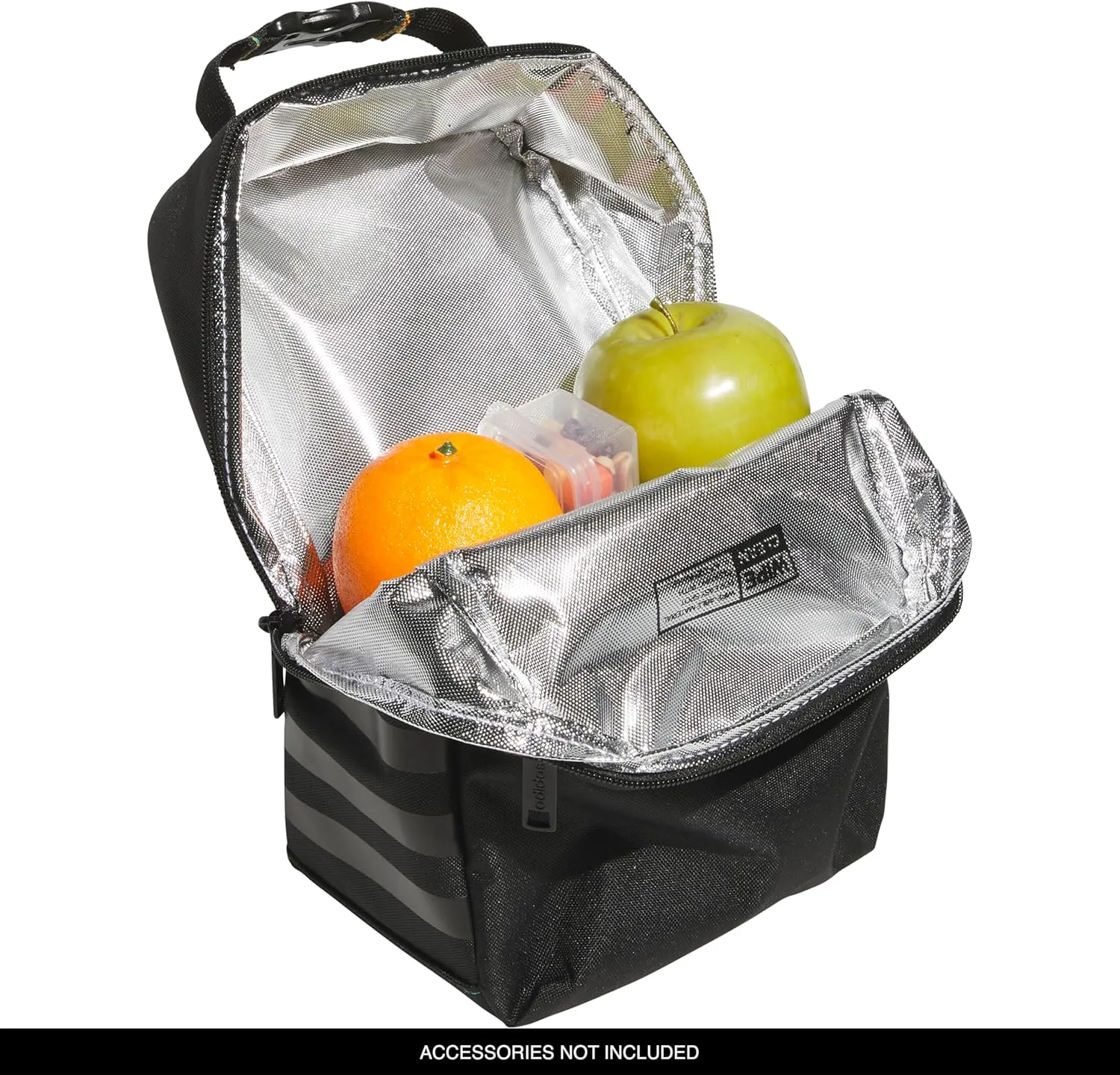 adidas Santiago Lunch Bag Cooler for Women and Men, Insulated Food Container Box with Mesh Pocket, Black Rainbow/3.0, One Size