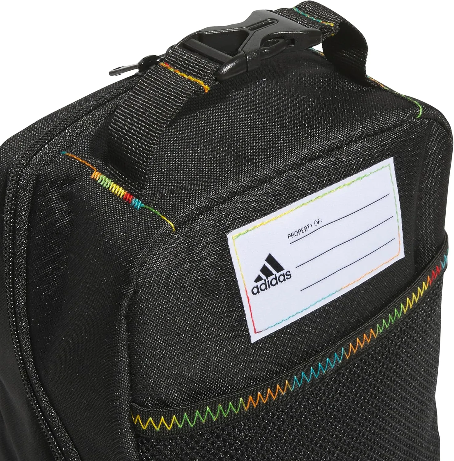 adidas Santiago Lunch Bag Cooler for Women and Men, Insulated Food Container Box with Mesh Pocket, Black Rainbow/3.0, One Size