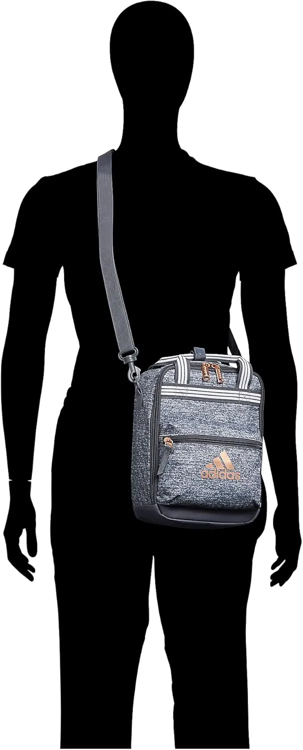 adidas Squad Insulated Lunch Bag (7L) Food Container Carry Box for Kids/Adults Discontinued, White/Orchid Fusion Purple, One Size