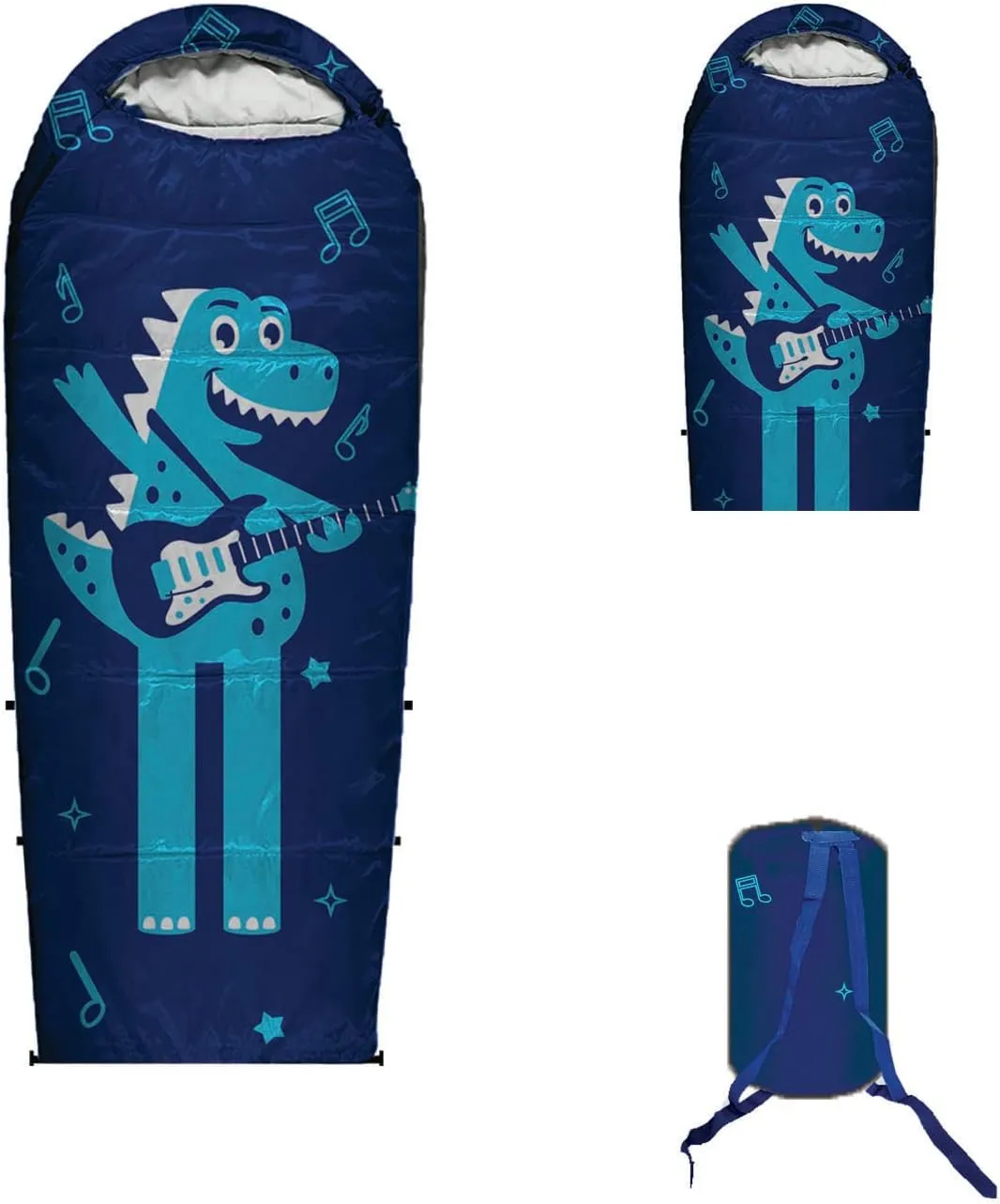 Adjustable Length Mummy Style Kids Sleeping Bag with Pillow Sleeve, 4 Season 32 – 59F, Lightweight and Backpacking Style, Ideal for Camping, Sleepover, Boys, Girls, Youth and Toddlers