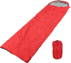 Adult Weather - Protective Sleeping Bag with Hood | Envelope Design for Camping/Hiking/Backpacking | Hollow Cotton Filling, Double Zipper & Storage Bag Included