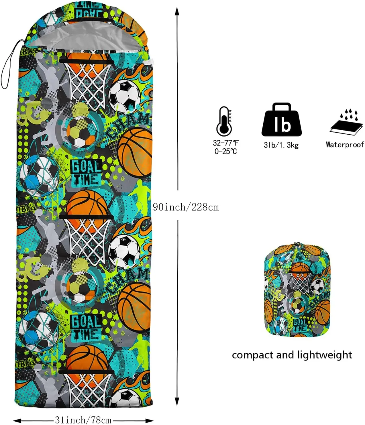 AILONEN Girls Butterfly Camping Sleeping Bags,Lightweight & Waterproof,3 Season Warm & Cool Weather,Beautiful Animal Black Sleeping Bags for Kids Adults,Travelling,Outdoors