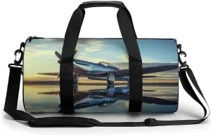 Airplane Vintage Aviation Fighter Gym Bag Travel Duffel Bag Lightweight Carry On Weekender Bag Tote Bags for Women Men