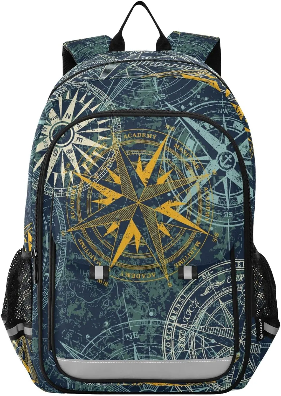ALAZA Grunge Nautical Wind Compass Retro Casual Backpack Travel Daypack Bookbag
