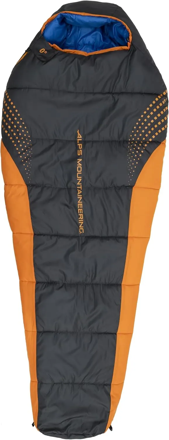ALPS Mountaineering Blaze 0° Mummy Sleeping Bag, Regular - Charcoal/Orange/Blue
