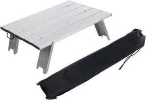 Aluminum Alloy Camping Table Portable Foldable Picnic Desk Drawstring Bag for Outdoor Use