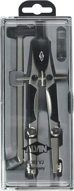 ALVIN 302VJ Speed-Bow Introductory Compass Beam Bar Set, Geometry and Engineering Kit, Drawing and Architecture Tools - 6.5 Inch