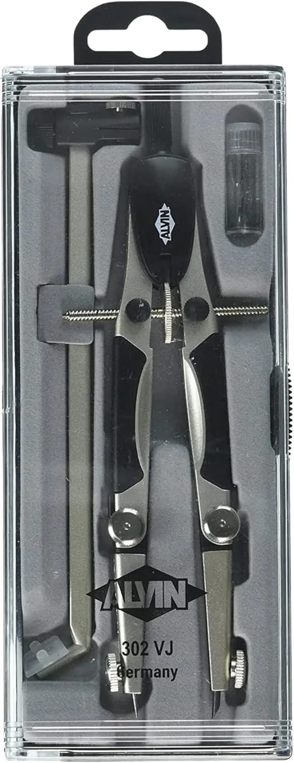 ALVIN 302VJ Speed-Bow Introductory Compass Beam Bar Set, Geometry and Engineering Kit, Drawing and Architecture Tools - 6.5 Inch