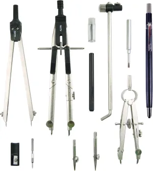 Alvin Jet-Bow Beam Combination Drawing Set, Model 929JS, Speed Compass with Interchangeable Pen, Pencil, Divider Parts, Geometry and Engineering Kit, Drawing and Architecture Tools