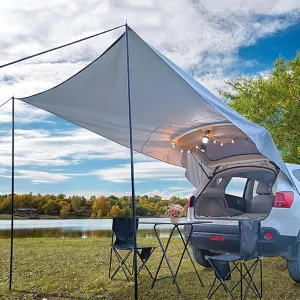 AMNOOL Tailgate Shade Awning Tent Portable Car Awning Camping Tarp, Waterproof Rooftop Tent Awning Shelter, 6.5 * 10ft Vehicle Awning