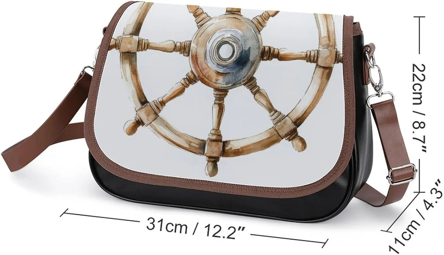 Ancient Compass Sign Crossbody Bag Leather Crossbody Bag