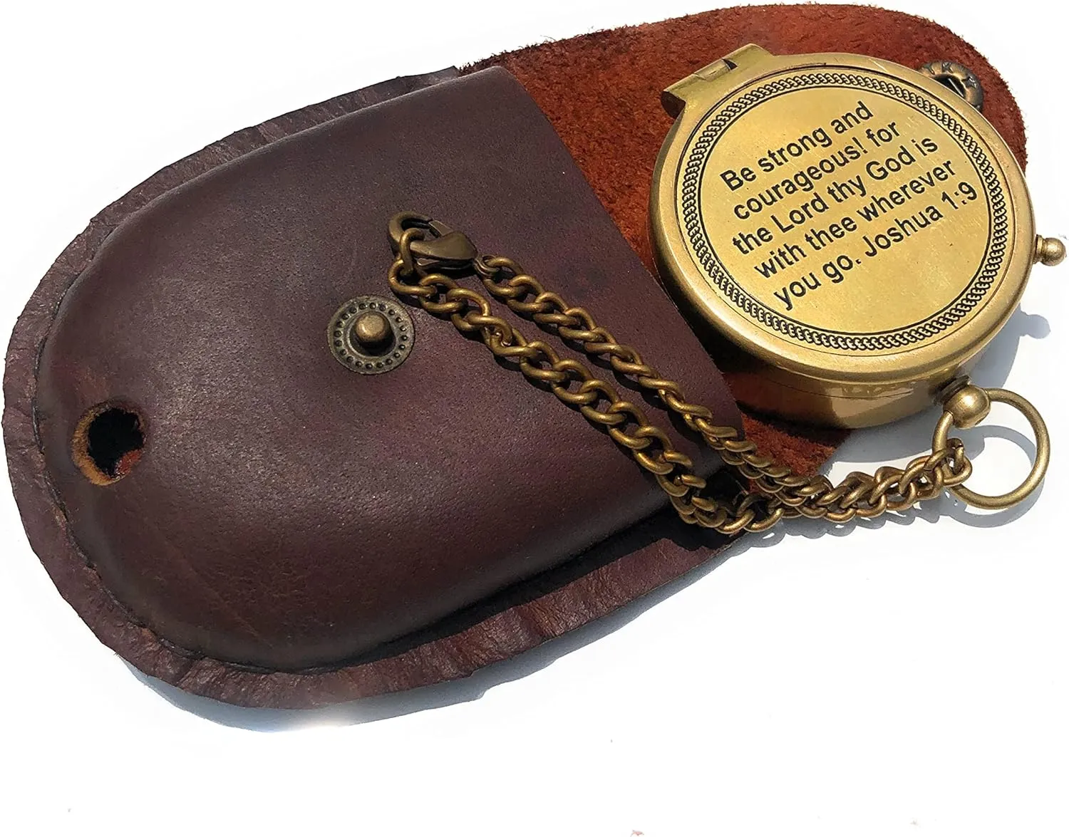 Antique Pocket Compass Engraved Compass Be Strong and Courageous Poem Gift for Confirmation, Baptism, Best Easter, Birthday, Graduation, Wedding, Religious