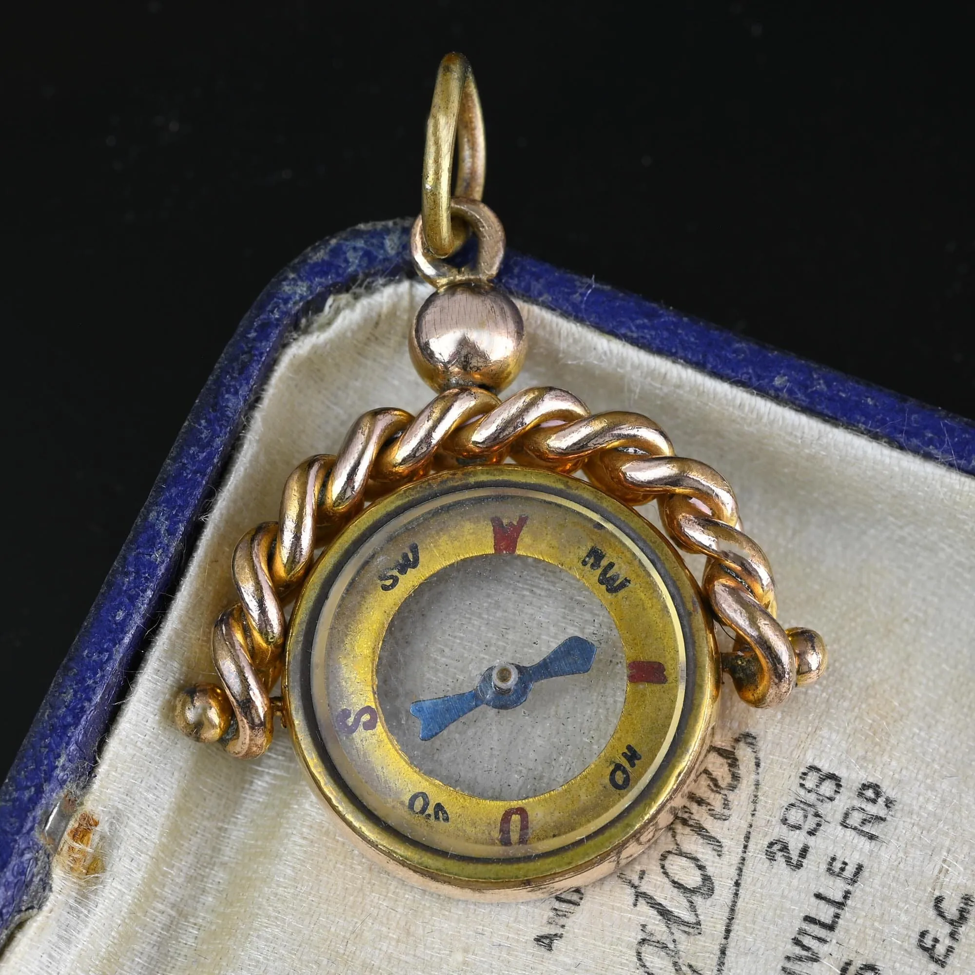 Antique Swivel Watch Fob Working Compass Pendant