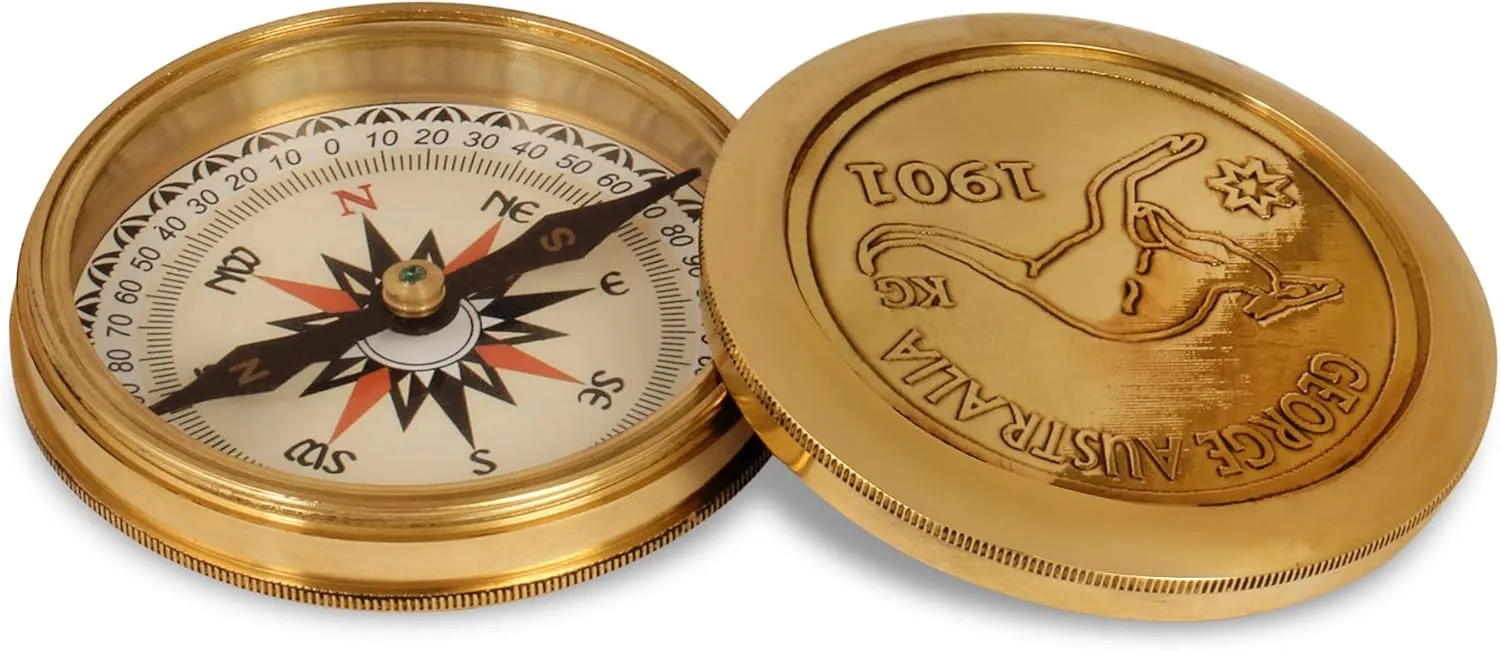 Antiques Nautical Brass Compass for Camping & Hiking Vintage Unique Designer Compass Magnetic Directional Maritime Compass Collectible Gift Item by Vintage Villa