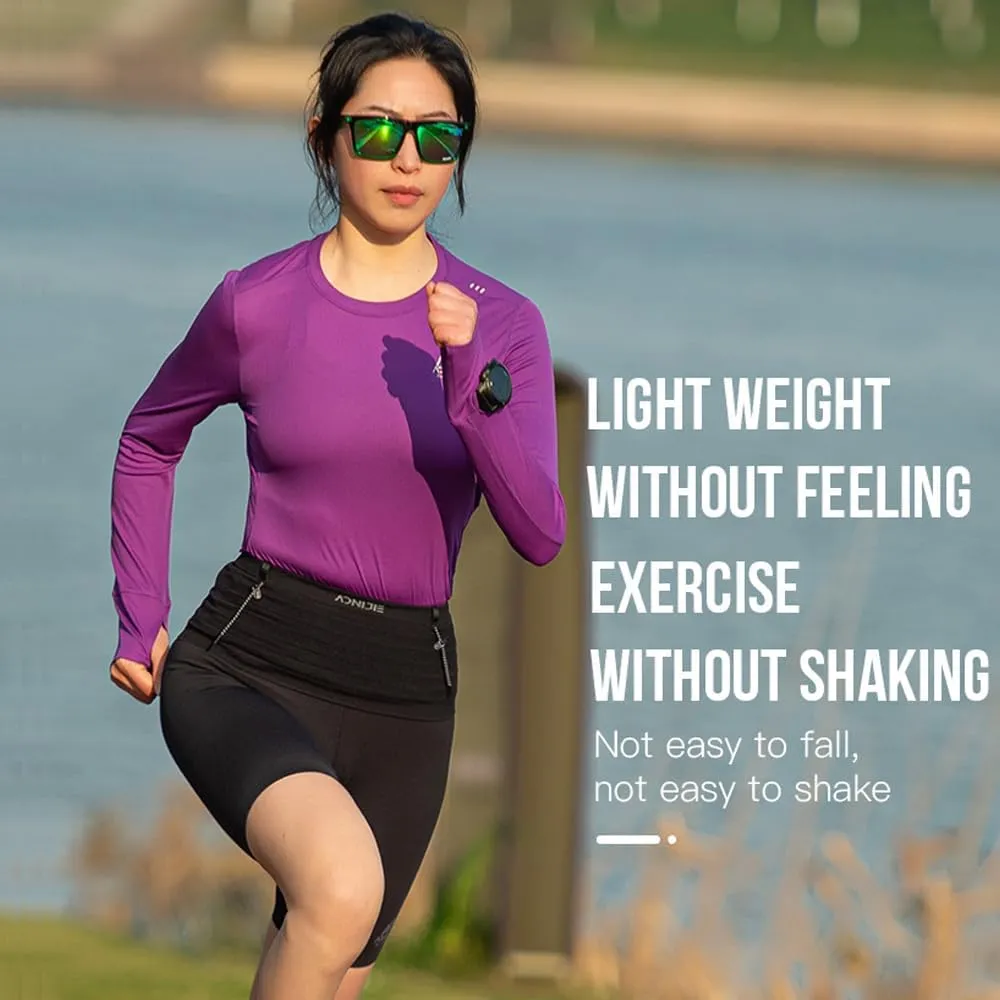 AONIJIE Hydration Running Belt with 250ml Soft Flask for Women and Men Large Capacity & Lightweight for Cycling Climbing Marathon (Black,Medium)