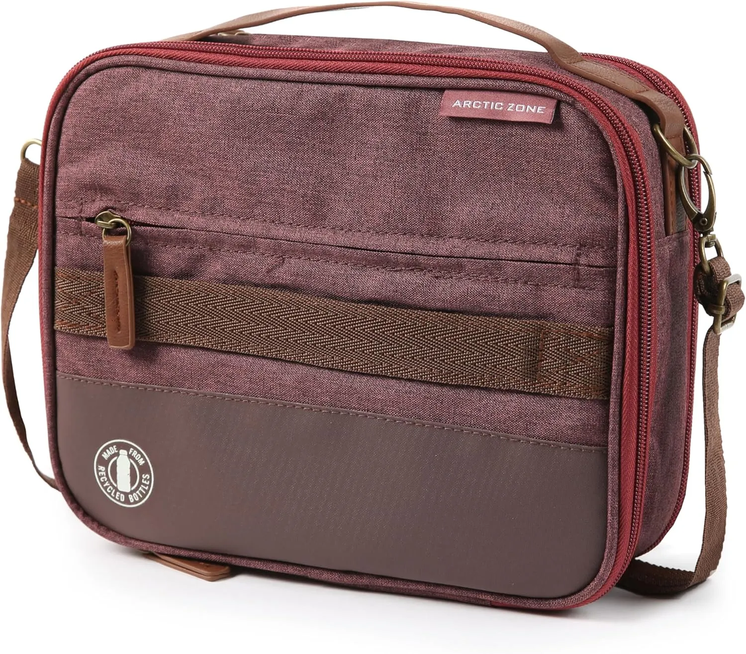 Arctic Zone Reusable-lunch-bags Insulated Lunch Bag, Wine - High density thermal insulation with expandable capacity, Leak proof lining with Microban protection