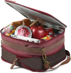 Arctic Zone Reusable-lunch-bags Insulated Lunch Bag, Wine - High density thermal insulation with expandable capacity, Leak proof lining with Microban protection