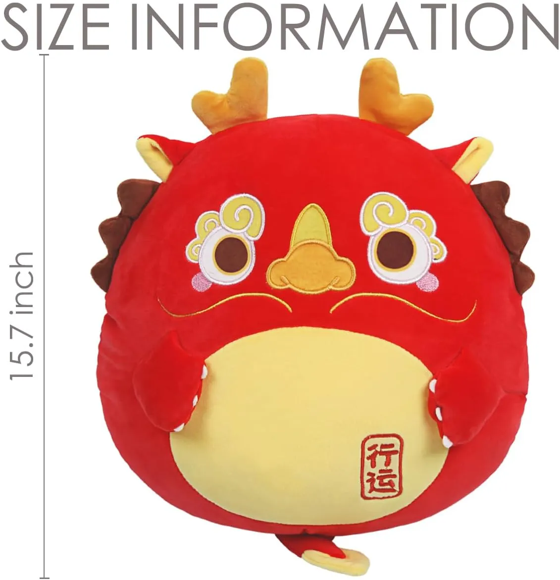 ARELUX Soft Red Dragon Cute Stuffed Animals Plushie Huggable Dragon Sleeping Bedding Toy Creative Birthday Friends Family Member 18in