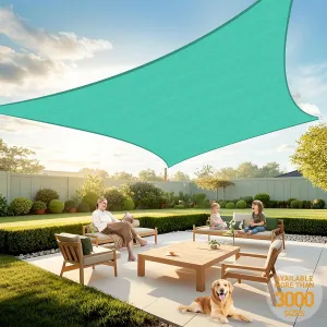 Artpuch 10'X20' Turquoise Rectangular Sun Shade Sail HDPE 95% UV Block Outdoor Shade Tarp, Windproof & Breathable for Patio Garden Backyard Pool (We Make Custom Size)