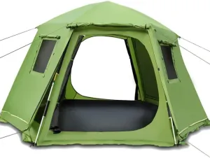 Automatic Fully Quick Opening Tent, Double Layer Thicken Waterproof Portable Camping Tent, Ventilation Easy to Install Quickly,Green