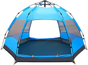Automatic Instant Pop-up Tent for 3-4 Person, Outdoor Camping Double-Layer Dome Tent Ventilated Breathable and Lightweight