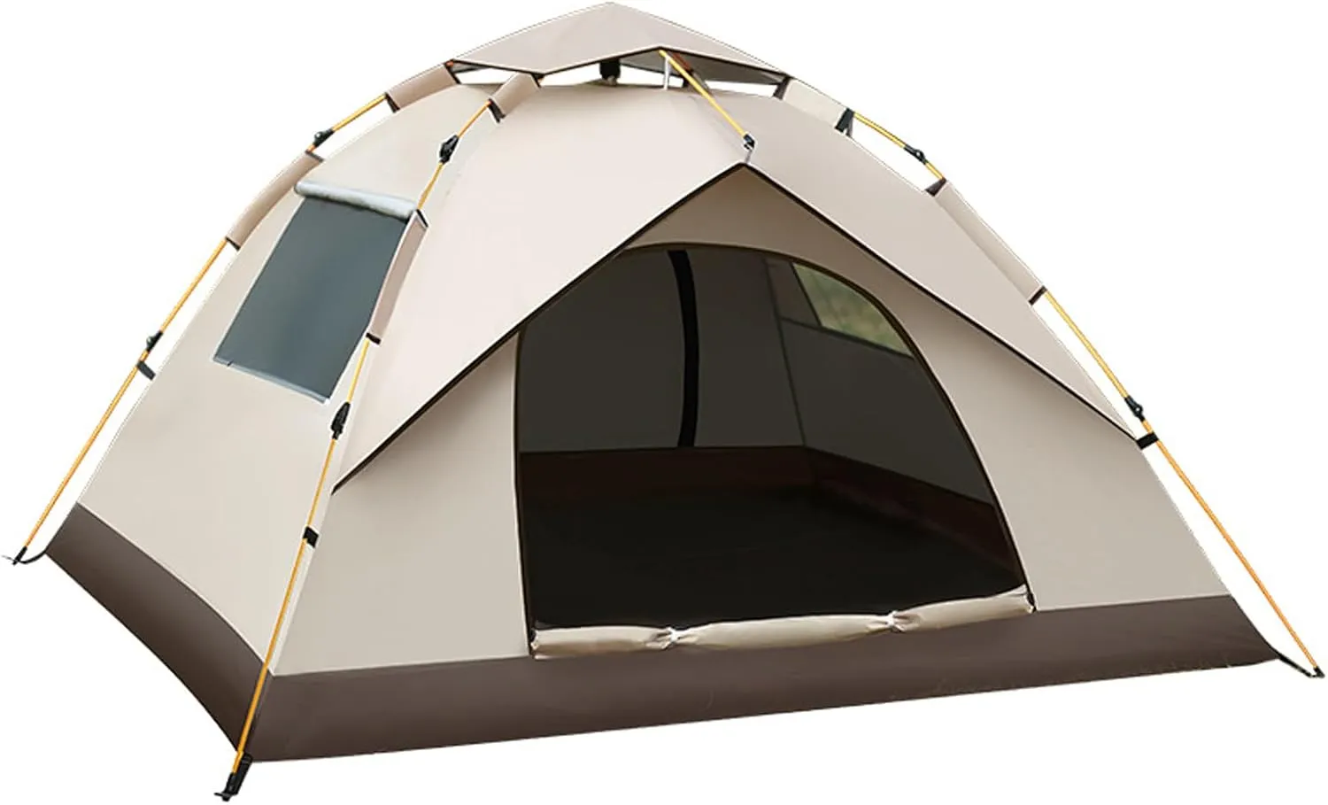 Automatic Pop Up Camping Tents for 2/3/4 Person - Quick and Effortless Set Up Portable Tent with Rain Tarp and Mesh Windows for Family Backpacking