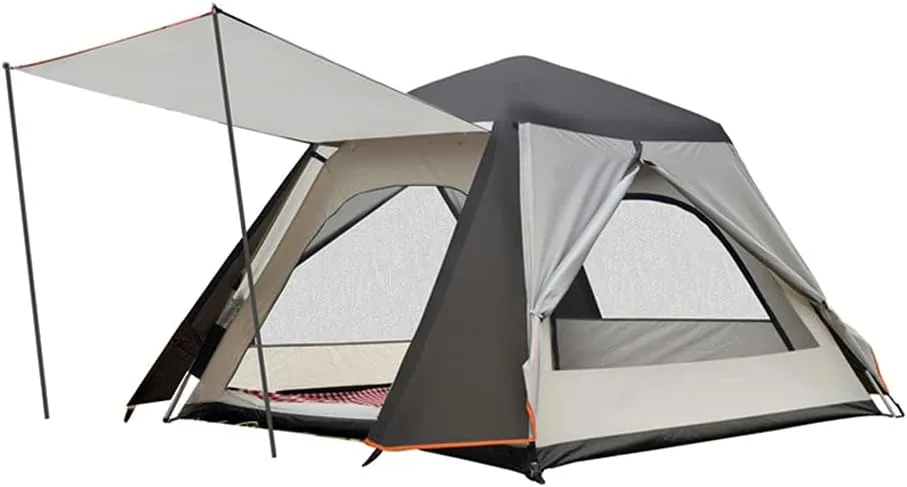 Automatic Pop-up Tent for 3-4 People with Porch Camping Tent for Family Portable Cabana Tent for Outdoor Camping Hiking Fishing Large Family Shelter